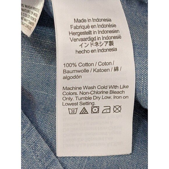 J.Crew‎ Women's Sz Small Chambray Button Front Tank Top Ruffle Straps Blouse N55 - Picture 7 of 9